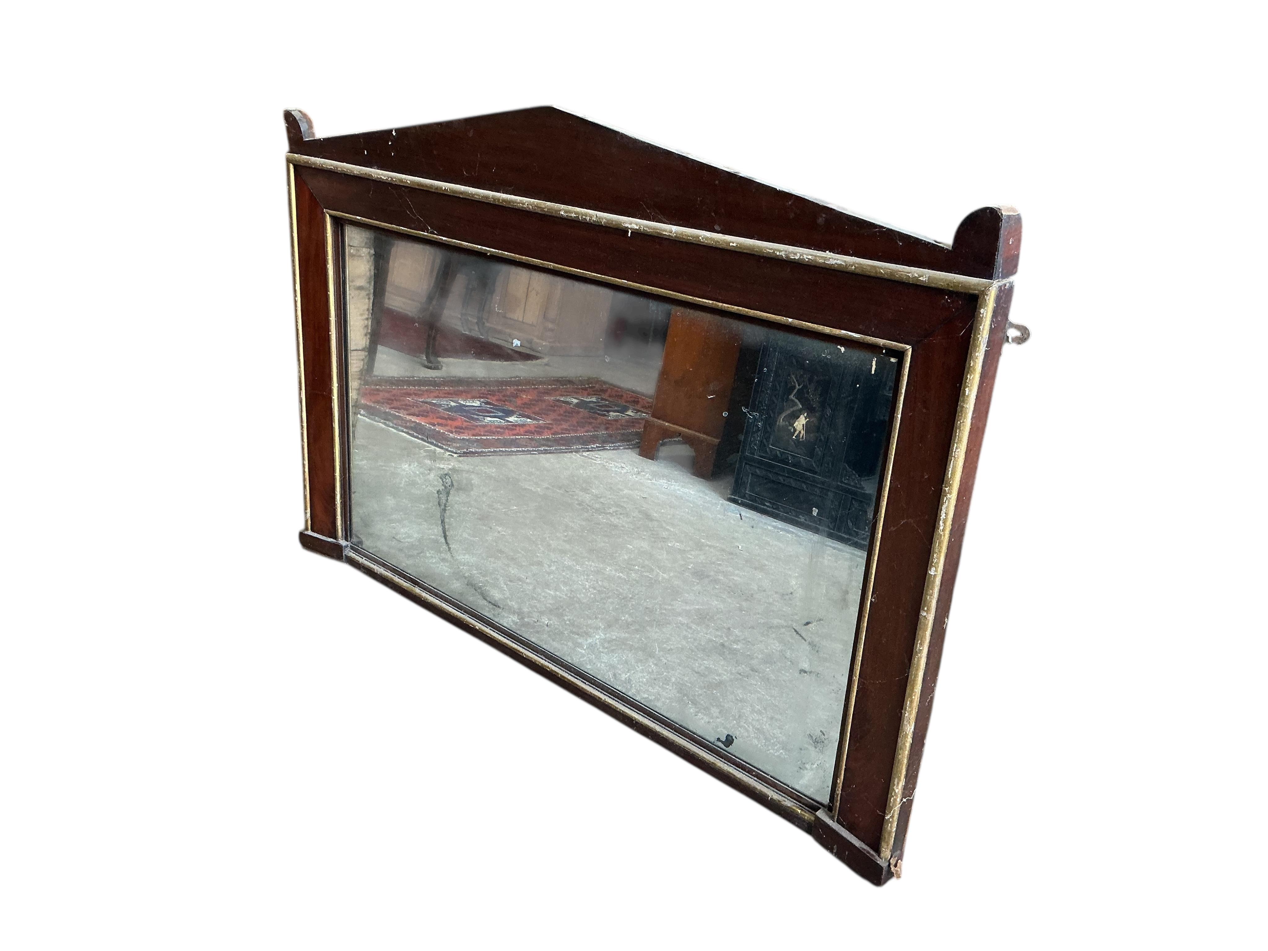 A 19th century parcelgilt overmantel mirror, width 124cm, height 85cm